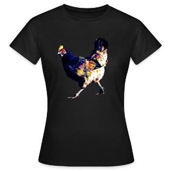 Chicken colorful hen - Women's T-Shirt - black - Front - AI Model Female 172 dark (172cm)