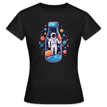 Astronaute de la Voie lactée - T-shirt Femme - noir - Devant - AI Model Female 172 dark (172cm)