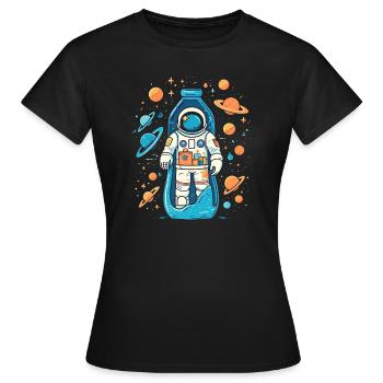 Astronaute de la Voie lactée - T-shirt Femme - noir - Devant - AI Model Female 172 dark (172cm)