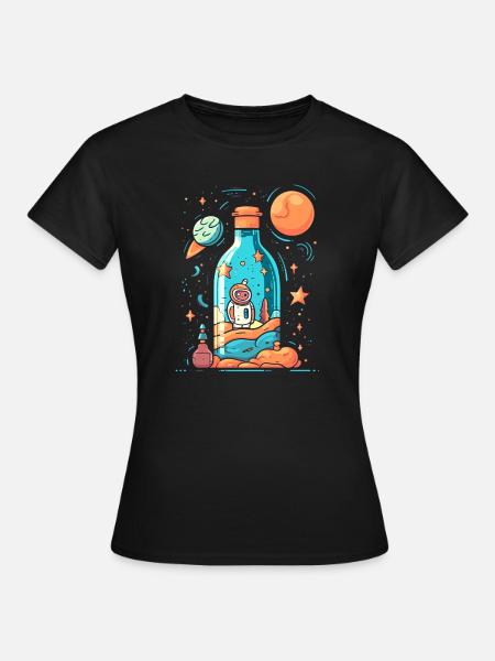 Astronaut Milchstrasse - Frauen T-Shirt - Schwarz