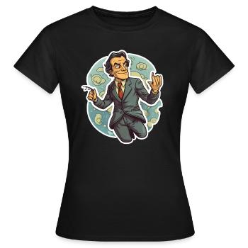 Richard Feynman - T-shirt Femme - noir - Devant - AI Model Female 172 dark (172cm)