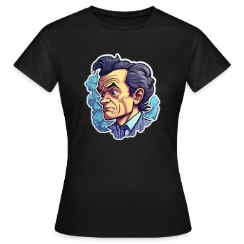 Richard Feynman - T-shirt Femme - noir - Devant - AI Model Female 172 dark (172cm)