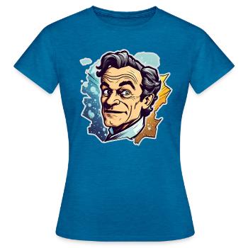Richard Feynman - Frauen T-Shirt - Antikblaues Saphir meliert - Vorne - AI Model Female 172 dark (172cm)