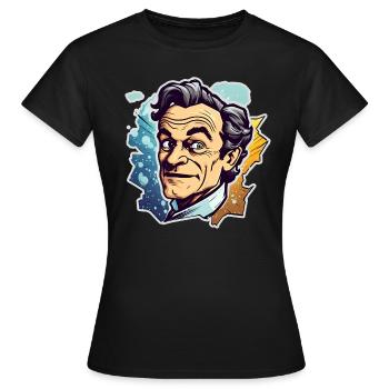 Richard Feynman - T-shirt Femme - noir - Devant - AI Model Female 172 dark (172cm)