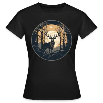 Hirsch Natur - Frauen T-Shirt - Schwarz - Vorne - AI Model Female 172 dark (172cm)