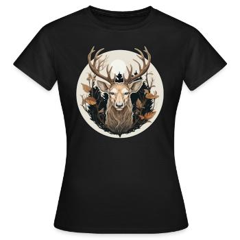 Hirsch Natur - Frauen T-Shirt - Schwarz - Vorne - AI Model Female 172 dark (172cm)