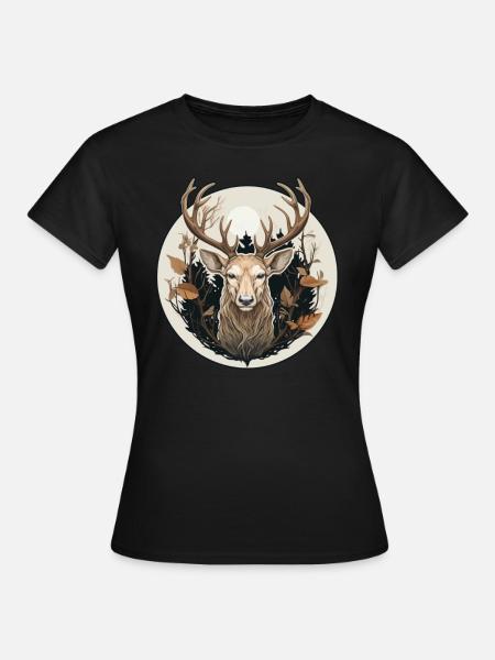 Hirsch Natur - Frauen T-Shirt - Schwarz