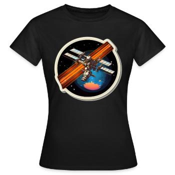 Satellit Raumfahrt - Frauen T-Shirt - Schwarz - Vorne - AI Model Female 172 dark (172cm)