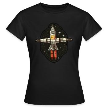 Satellit Raumfahrt - Frauen T-Shirt - Schwarz - Vorne - AI Model Female 172 dark (172cm)
