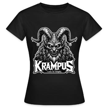 Krampus - Je suis venu pour coquin - Style Heavy Metal - T-shirt Femme - noir - Devant - AI Model Female 172 dark (172cm)