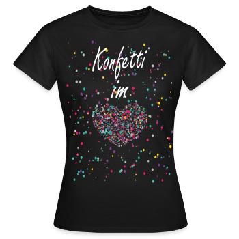Confetti in the heart Carnival Carnival Confetti Food - Women's T-Shirt - black - Front - AI Model Female 172 dark (172cm)