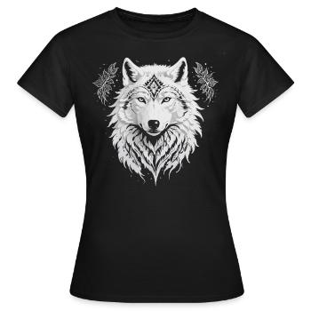 Spirit Animal Wolf - Frauen T-Shirt - Schwarz - Vorne - AI Model Female 172 dark (172cm)