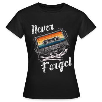 N’oubliez jamais - Rétro Cassette Vibes - T-shirt Femme - noir - Devant - AI Model Female 172 dark (172cm)