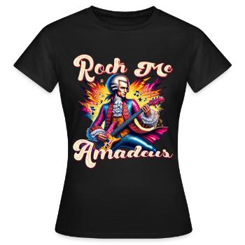 Rock Me Amadeus : Rock-star classique - T-shirt Femme - noir - Devant - AI Model Female 172 dark (172cm)