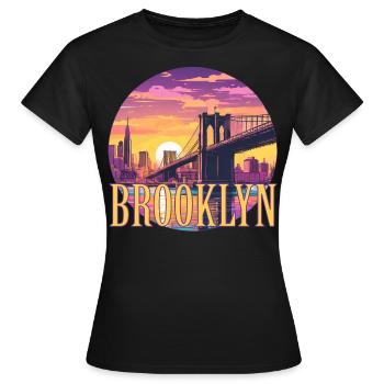 Brooklyn Brücke Bridge Manhattan Skyline New York - T-shirt Femme - noir - Devant - AI Model Female 172 dark (172cm)