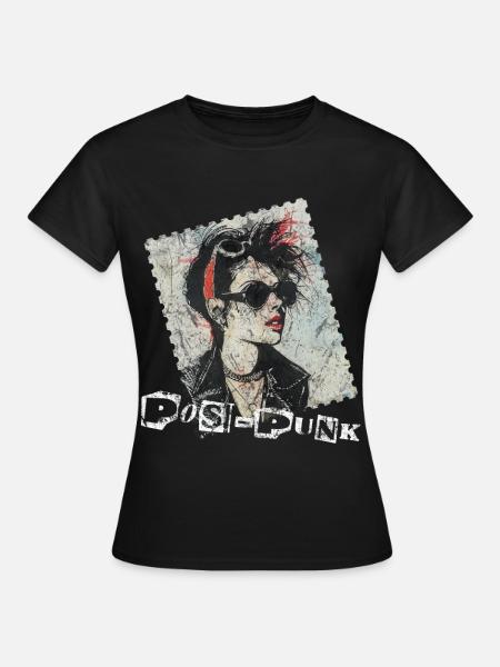 Retro Punk Rock Stamp Design - PosPunk - Women's T-Shirt - black