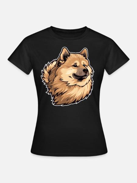 Eurasier Hund Hundekopf - Frauen T-Shirt - Schwarz