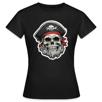 PIRATE 1 - T-shirt Femme - noir - Devant - AI Model Female 172 dark (172cm)