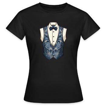 Anzug Ober Kellner Oper Weste - Frauen T-Shirt - Schwarz - Vorne - AI Model Female 172 dark (172cm)