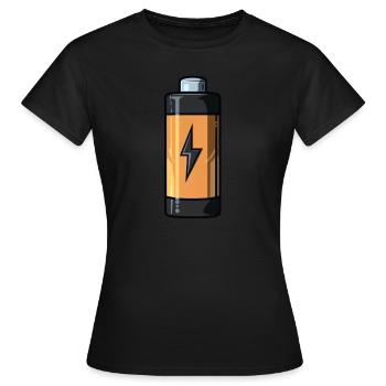 Batterie - Frauen T-Shirt - Schwarz - Vorne - AI Model Female 172 dark (172cm)