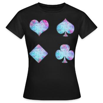 Spielkarten - Frauen T-Shirt - Schwarz - Vorne - AI Model Female 172 dark (172cm)