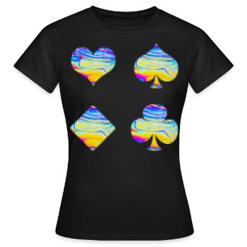 Playing cards - Women's T-Shirt - black - Front - AI Model Female 172 dark (172cm)