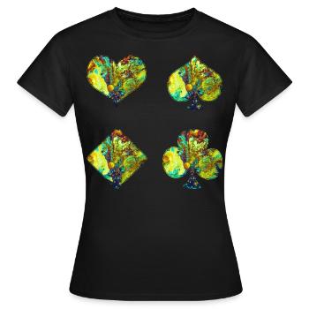 Playing cards - Women's T-Shirt - black - Front - AI Model Female 172 dark (172cm)