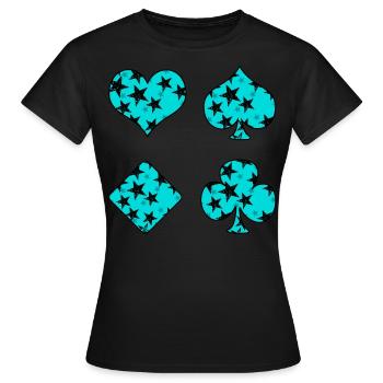 Playing cards - Women's T-Shirt - black - Front - AI Model Female 172 dark (172cm)