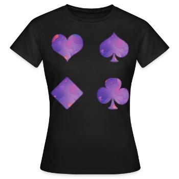 Playing cards - Women's T-Shirt - black - Front - AI Model Female 172 dark (172cm)