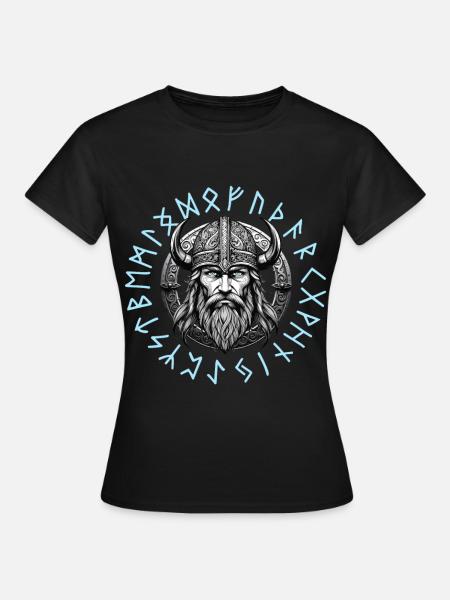 Wikinger Krieger Walhalla Runenkreis - Frauen T-Shirt - Schwarz