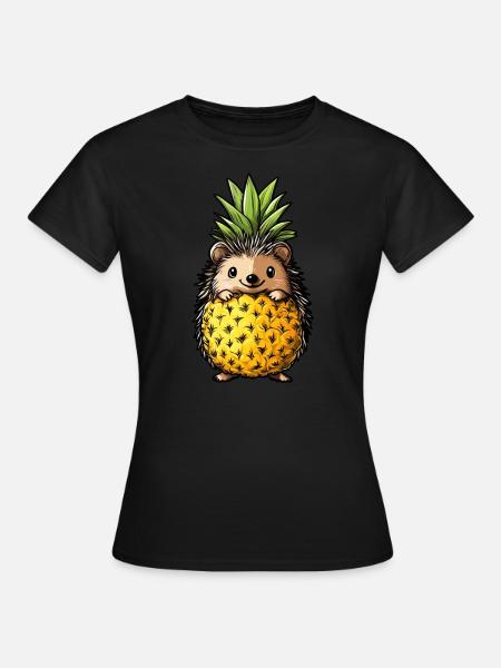 Hérisson ananas - T-shirt Femme - noir