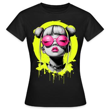 Fille NEon - T-shirt Femme - noir - Devant - AI Model Female 172 dark (172cm)