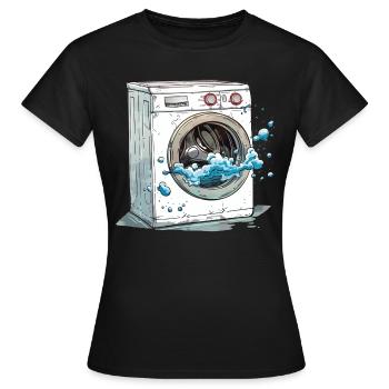 Machine à laver - T-shirt Femme - noir - Devant - AI Model Female 172 dark (172cm)