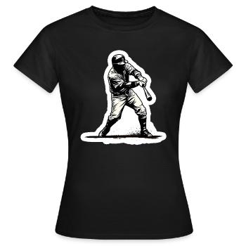 Joueur de baseball noir blanc - T-shirt Femme - noir - Devant - AI Model Female 172 dark (172cm)