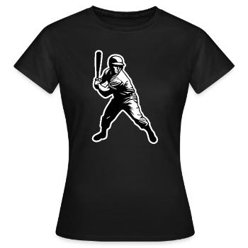 Joueur de baseball noir blanc - T-shirt Femme - noir - Devant - AI Model Female 172 dark (172cm)