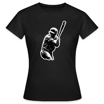 Joueur de baseball noir blanc - T-shirt Femme - noir - Devant - AI Model Female 172 dark (172cm)