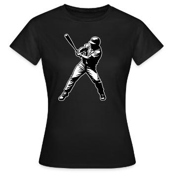 Joueur de baseball noir blanc - T-shirt Femme - noir - Devant - AI Model Female 172 dark (172cm)