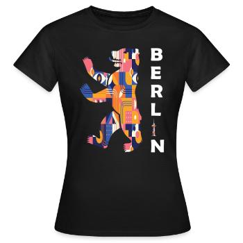 Ours de Berlin - T-shirt Femme - noir - Devant - AI Model Female 172 dark (172cm)