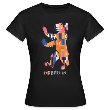 Chemise I Love Berlin - Berlin Bär Design - T-shirt Femme - noir - Devant - AI Model Female 172 dark (172cm)
