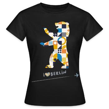 Berlin Ours Berlin - T-shirt Femme - noir - Devant - AI Model Female 172 dark (172cm)