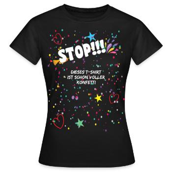 Karneval Konfetti Kostüm - Frauen T-Shirt - Schwarz - Vorne - AI Model Female 172 dark (172cm)