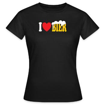 I Love Bier Beer - Frauen T-Shirt - Schwarz - Vorne - AI Model Female 172 dark (172cm)