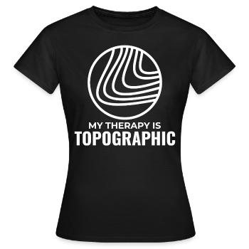 Meine Therapie ist topographisch GIS Höhenlinien Karte - Frauen T-Shirt - Schwarz - Vorne - AI Model Female 172 dark (172cm)