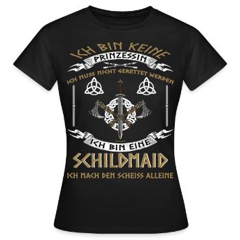 Bouclier Viking Maiden Valhalla Vikings - T-shirt Femme - noir - Devant - AI Model Female 172 dark (172cm)