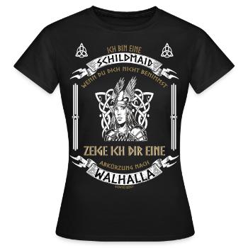 Bouclier Viking Maiden Valhalla Vikings - T-shirt Femme - noir - Devant - AI Model Female 172 dark (172cm)