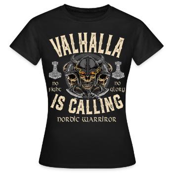 Valhalla is Calling - Women's T-Shirt - black - Front - AI Model Female 172 dark (172cm)