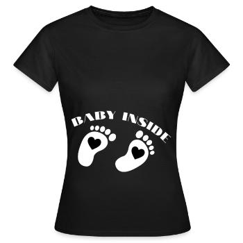 bébé à l'intérieur pour la future maman - T-shirt Femme - noir - Devant - AI Model Female 172 dark (172cm)