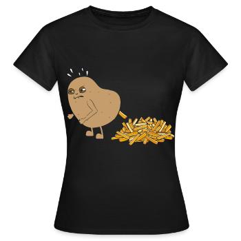 Kartoffel Kackt Pommes - Frauen T-Shirt - Schwarz - Vorne - AI Model Female 172 dark (172cm)