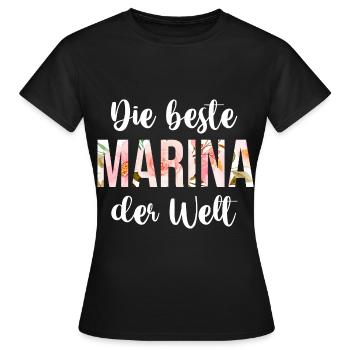 Marina - Frauen T-Shirt - Schwarz - Vorne - AI Model Female 172 dark (172cm)