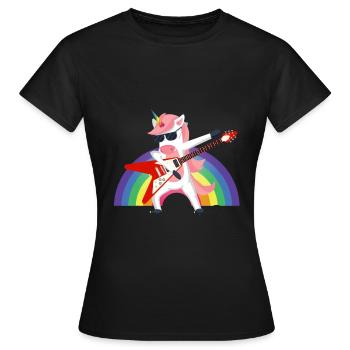 Rocker unicorn - Women's T-Shirt - black - Front - AI Model Female 172 dark (172cm)